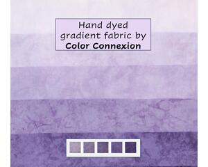 purple gradient bundle of hand dyed quilting cotton